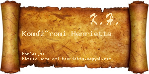 Komáromi Henrietta névjegykártya