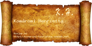Komáromi Henrietta névjegykártya