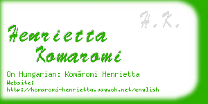 henrietta komaromi business card